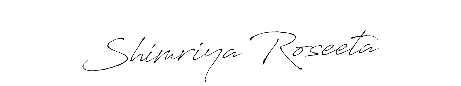 Similarly Antro_Vectra is the best handwritten signature design. Signature creator online .You can use it as an online autograph creator for name Shimriya Roseeta. Shimriya Roseeta signature style 6 images and pictures png