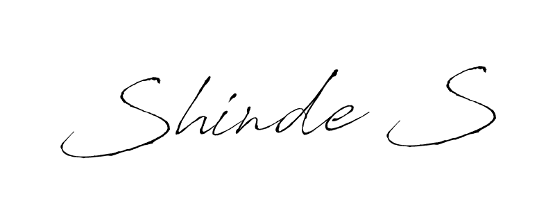 The best way (Antro_Vectra) to make a short signature is to pick only two or three words in your name. The name Shinde S include a total of six letters. For converting this name. Shinde S signature style 6 images and pictures png