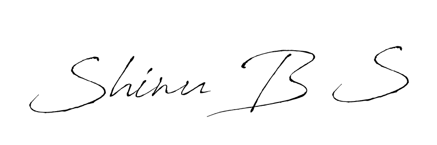 Shinu B S stylish signature style. Best Handwritten Sign (Antro_Vectra) for my name. Handwritten Signature Collection Ideas for my name Shinu B S. Shinu B S signature style 6 images and pictures png