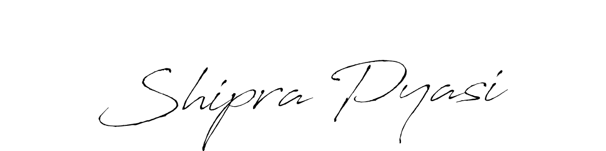 The best way (Antro_Vectra) to make a short signature is to pick only two or three words in your name. The name Shipra Pyasi include a total of six letters. For converting this name. Shipra Pyasi signature style 6 images and pictures png