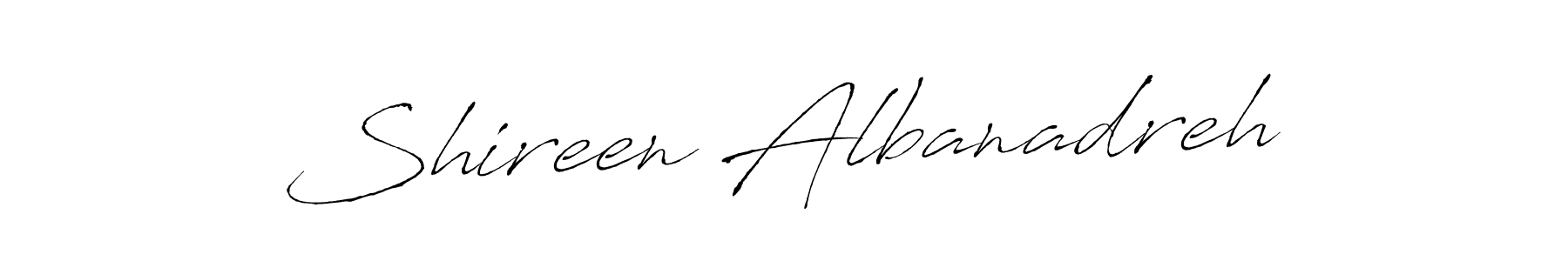 Antro_Vectra is a professional signature style that is perfect for those who want to add a touch of class to their signature. It is also a great choice for those who want to make their signature more unique. Get Shireen Albanadreh name to fancy signature for free. Shireen Albanadreh signature style 6 images and pictures png