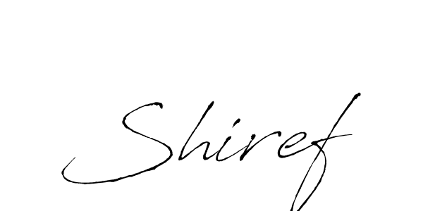 Use a signature maker to create a handwritten signature online. With this signature software, you can design (Antro_Vectra) your own signature for name Shiref. Shiref signature style 6 images and pictures png