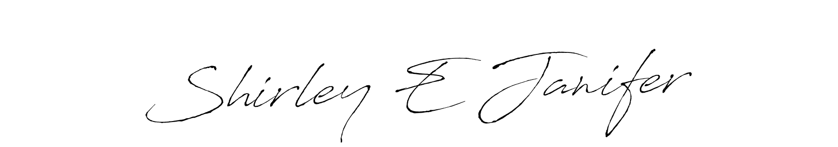 Antro_Vectra is a professional signature style that is perfect for those who want to add a touch of class to their signature. It is also a great choice for those who want to make their signature more unique. Get Shirley E Janifer name to fancy signature for free. Shirley E Janifer signature style 6 images and pictures png