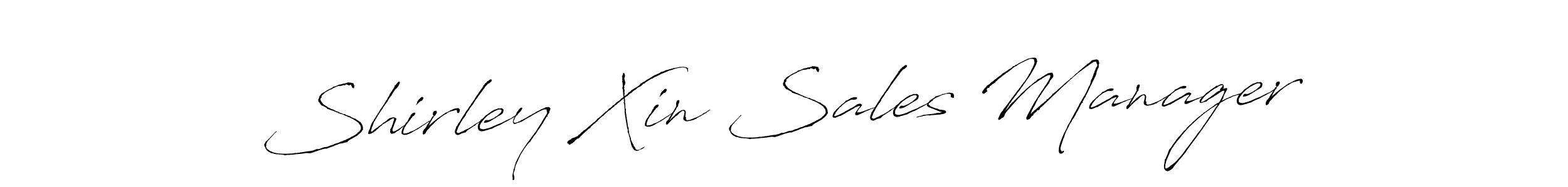 Create a beautiful signature design for name Shirley Xin Sales Manager. With this signature (Antro_Vectra) fonts, you can make a handwritten signature for free. Shirley Xin Sales Manager signature style 6 images and pictures png