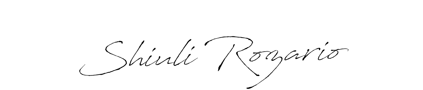 Make a beautiful signature design for name Shiuli Rozario. With this signature (Antro_Vectra) style, you can create a handwritten signature for free. Shiuli Rozario signature style 6 images and pictures png