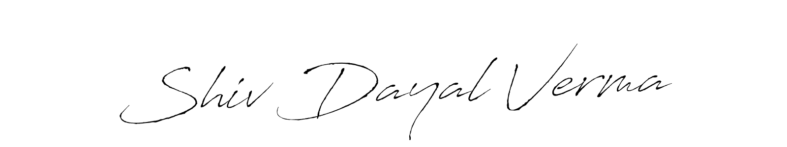 This is the best signature style for the Shiv Dayal Verma name. Also you like these signature font (Antro_Vectra). Mix name signature. Shiv Dayal Verma signature style 6 images and pictures png
