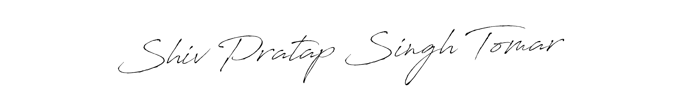 How to make Shiv Pratap Singh Tomar name signature. Use Antro_Vectra style for creating short signs online. This is the latest handwritten sign. Shiv Pratap Singh Tomar signature style 6 images and pictures png