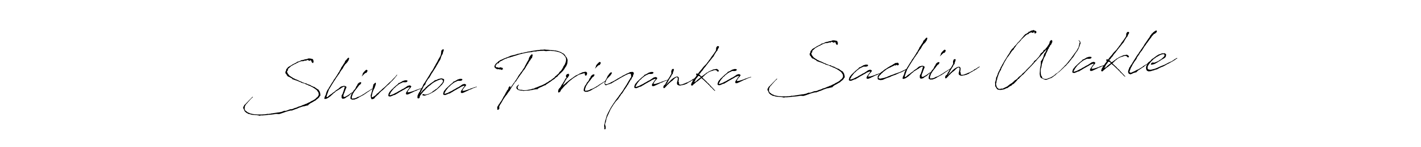 How to make Shivaba Priyanka Sachin Wakle name signature. Use Antro_Vectra style for creating short signs online. This is the latest handwritten sign. Shivaba Priyanka Sachin Wakle signature style 6 images and pictures png