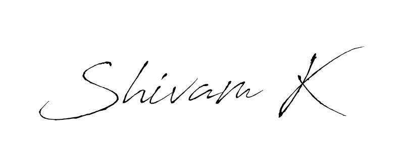 Make a beautiful signature design for name Shivam K. With this signature (Antro_Vectra) style, you can create a handwritten signature for free. Shivam K signature style 6 images and pictures png