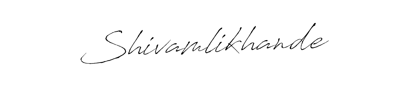 The best way (Antro_Vectra) to make a short signature is to pick only two or three words in your name. The name Shivamlikhande include a total of six letters. For converting this name. Shivamlikhande signature style 6 images and pictures png