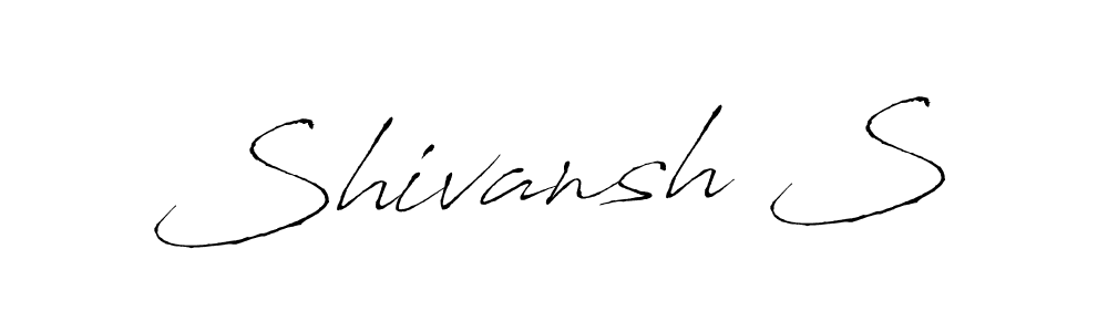 Make a beautiful signature design for name Shivansh S. With this signature (Antro_Vectra) style, you can create a handwritten signature for free. Shivansh S signature style 6 images and pictures png