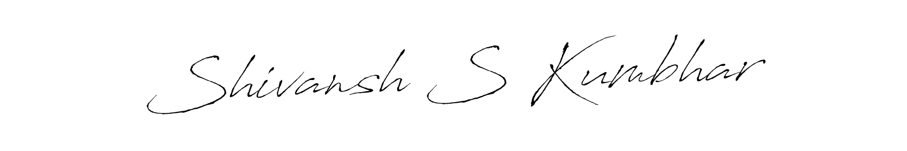 How to make Shivansh S Kumbhar name signature. Use Antro_Vectra style for creating short signs online. This is the latest handwritten sign. Shivansh S Kumbhar signature style 6 images and pictures png