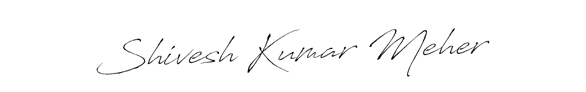 The best way (Antro_Vectra) to make a short signature is to pick only two or three words in your name. The name Shivesh Kumar Meher include a total of six letters. For converting this name. Shivesh Kumar Meher signature style 6 images and pictures png