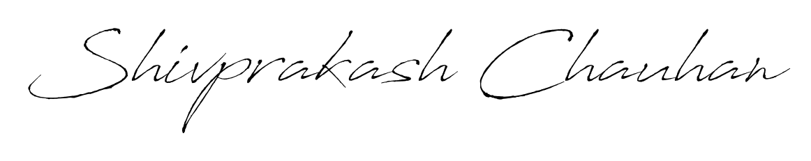 A sleek calligraphic signature for name Shivprakash Chauhan utilizing Antro_Vectra styling. Great for adding personal signatures to photos and art. Shivprakash Chauhan signature style 6 images and pictures png