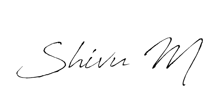 Make a beautiful signature design for name Shivu M. With this signature (Antro_Vectra) style, you can create a handwritten signature for free. Shivu M signature style 6 images and pictures png