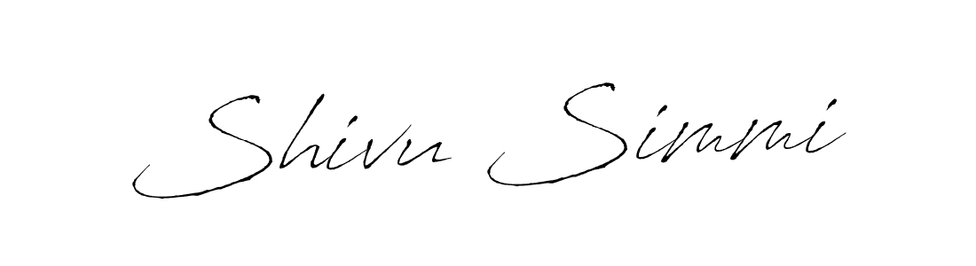 Create a beautiful signature design for name Shivu Simmi. With this signature (Antro_Vectra) fonts, you can make a handwritten signature for free. Shivu Simmi signature style 6 images and pictures png