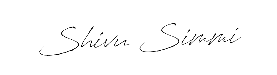 Create a beautiful signature design for name Shivu Simmi. With this signature (Antro_Vectra) fonts, you can make a handwritten signature for free. Shivu Simmi signature style 6 images and pictures png