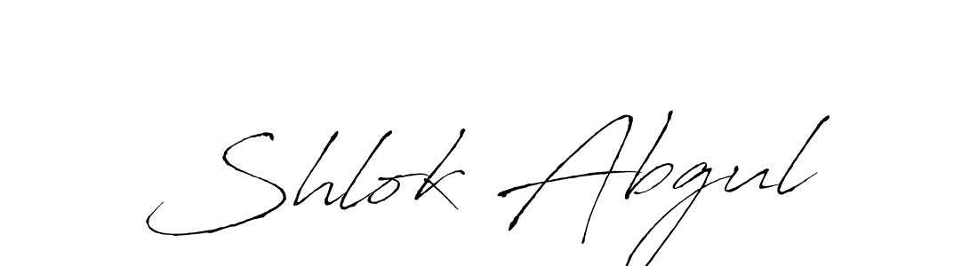 How to make Shlok Abgul name signature. Use Antro_Vectra style for creating short signs online. This is the latest handwritten sign. Shlok Abgul signature style 6 images and pictures png