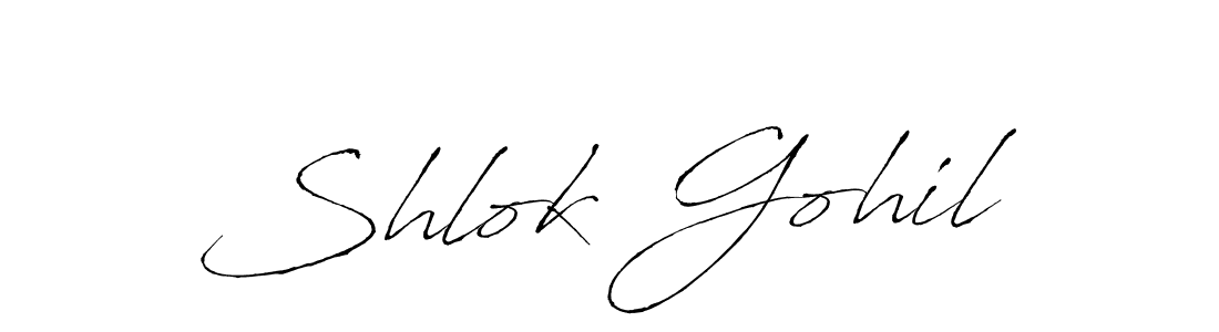 Create a beautiful signature design for name Shlok Gohil. With this signature (Antro_Vectra) fonts, you can make a handwritten signature for free. Shlok Gohil signature style 6 images and pictures png