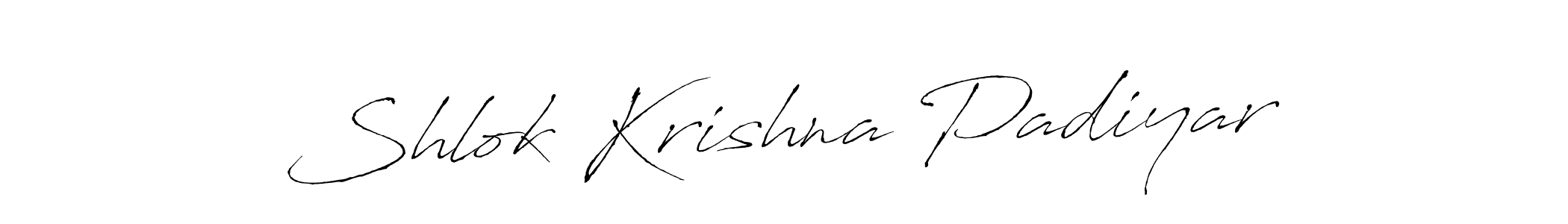 How to make Shlok Krishna Padiyar name signature. Use Antro_Vectra style for creating short signs online. This is the latest handwritten sign. Shlok Krishna Padiyar signature style 6 images and pictures png