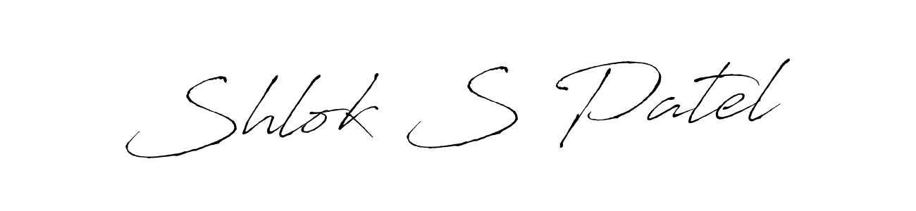 Design your own signature with our free online signature maker. With this signature software, you can create a handwritten (Antro_Vectra) signature for name Shlok S Patel. Shlok S Patel signature style 6 images and pictures png