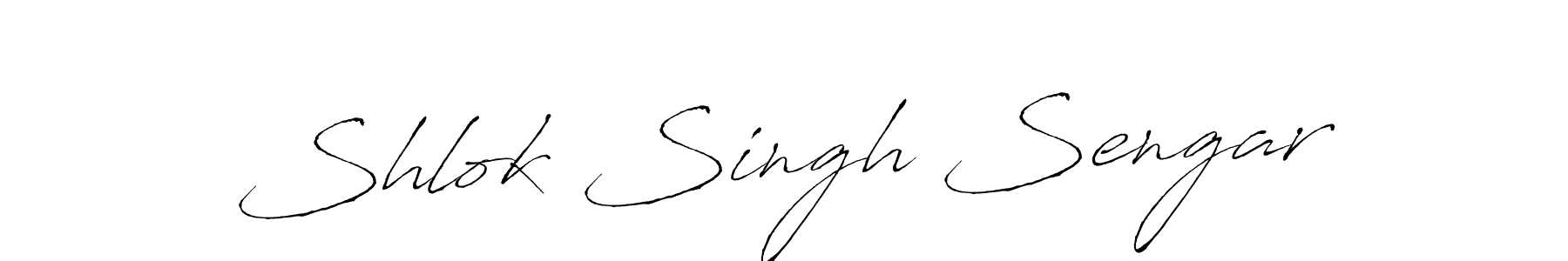 How to make Shlok Singh Sengar signature? Antro_Vectra is a professional autograph style. Create handwritten signature for Shlok Singh Sengar name. Shlok Singh Sengar signature style 6 images and pictures png