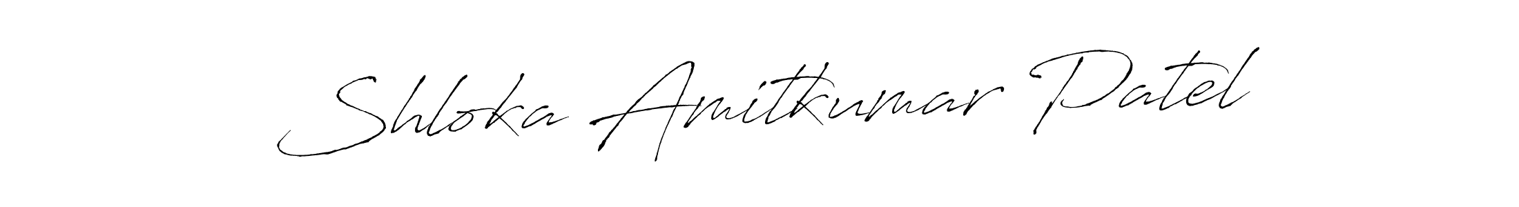 Make a beautiful signature design for name Shloka Amitkumar Patel. With this signature (Antro_Vectra) style, you can create a handwritten signature for free. Shloka Amitkumar Patel signature style 6 images and pictures png