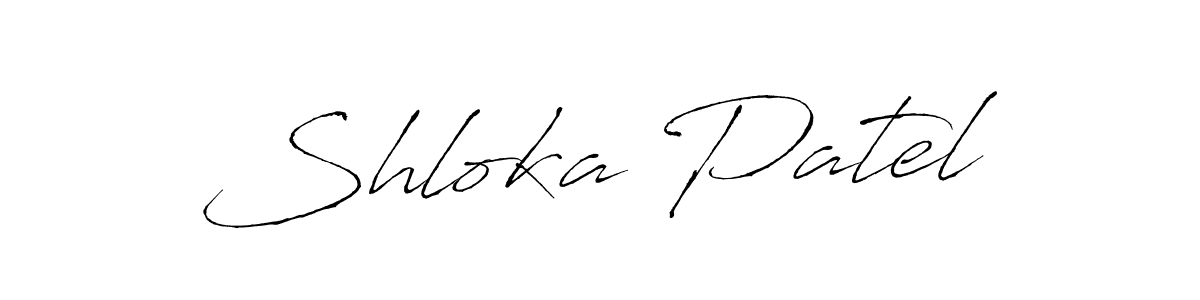 Shloka Patel stylish signature style. Best Handwritten Sign (Antro_Vectra) for my name. Handwritten Signature Collection Ideas for my name Shloka Patel. Shloka Patel signature style 6 images and pictures png