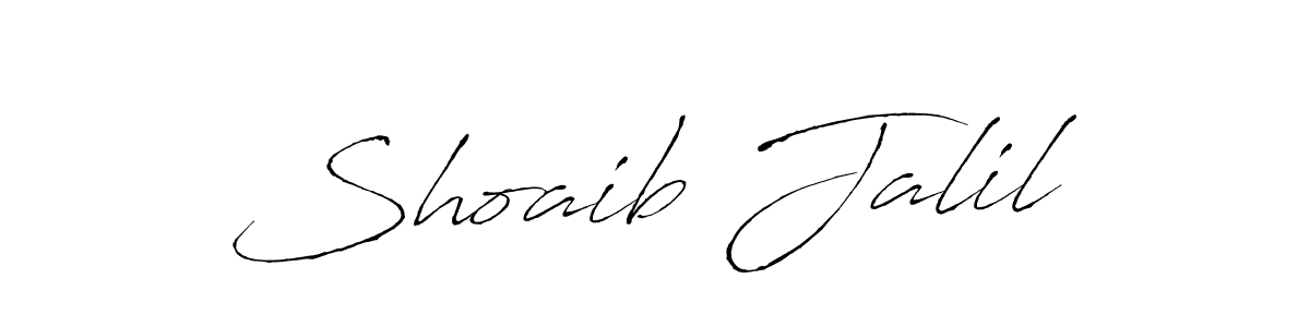 How to make Shoaib Jalil name signature. Use Antro_Vectra style for creating short signs online. This is the latest handwritten sign. Shoaib Jalil signature style 6 images and pictures png