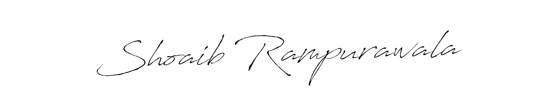 How to make Shoaib Rampurawala name signature. Use Antro_Vectra style for creating short signs online. This is the latest handwritten sign. Shoaib Rampurawala signature style 6 images and pictures png