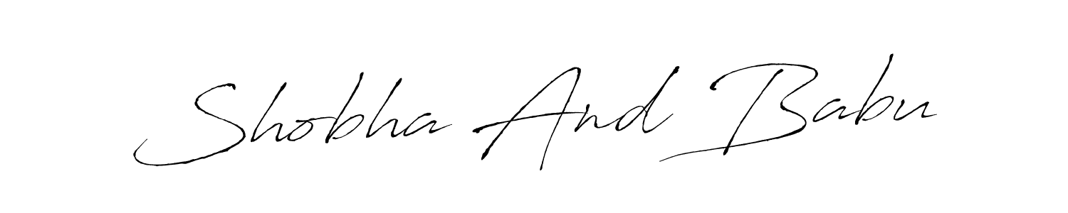 Make a beautiful signature design for name Shobha And Babu. With this signature (Antro_Vectra) style, you can create a handwritten signature for free. Shobha And Babu signature style 6 images and pictures png