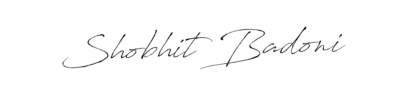 Antro_Vectra is a professional signature style that is perfect for those who want to add a touch of class to their signature. It is also a great choice for those who want to make their signature more unique. Get Shobhit Badoni name to fancy signature for free. Shobhit Badoni signature style 6 images and pictures png