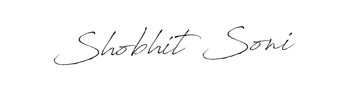 Design your own signature with our free online signature maker. With this signature software, you can create a handwritten (Antro_Vectra) signature for name Shobhit Soni. Shobhit Soni signature style 6 images and pictures png