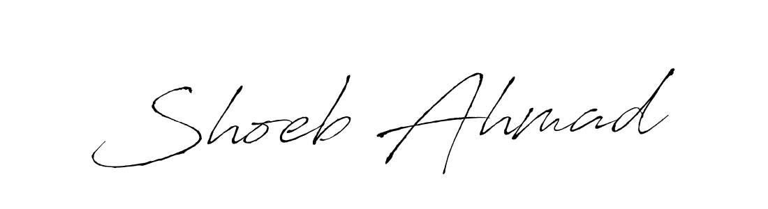 How to make Shoeb Ahmad name signature. Use Antro_Vectra style for creating short signs online. This is the latest handwritten sign. Shoeb Ahmad signature style 6 images and pictures png