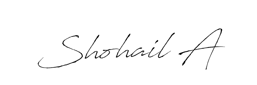 How to make Shohail A name signature. Use Antro_Vectra style for creating short signs online. This is the latest handwritten sign. Shohail A signature style 6 images and pictures png