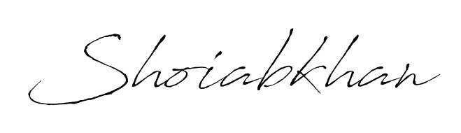 A stylish, flowing autograph style designed for name Shoiabkhan using Antro_Vectra typography. Perfect for digital creative projects. Shoiabkhan signature style 6 images and pictures png