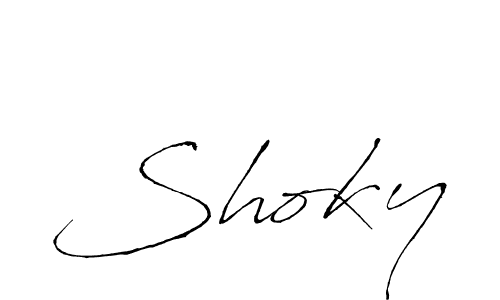 Design your own signature with our free online signature maker. With this signature software, you can create a handwritten (Antro_Vectra) signature for name Shoky. Shoky signature style 6 images and pictures png