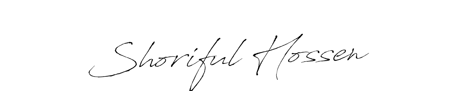 The best way (Antro_Vectra) to make a short signature is to pick only two or three words in your name. The name Shoriful Hossen include a total of six letters. For converting this name. Shoriful Hossen signature style 6 images and pictures png