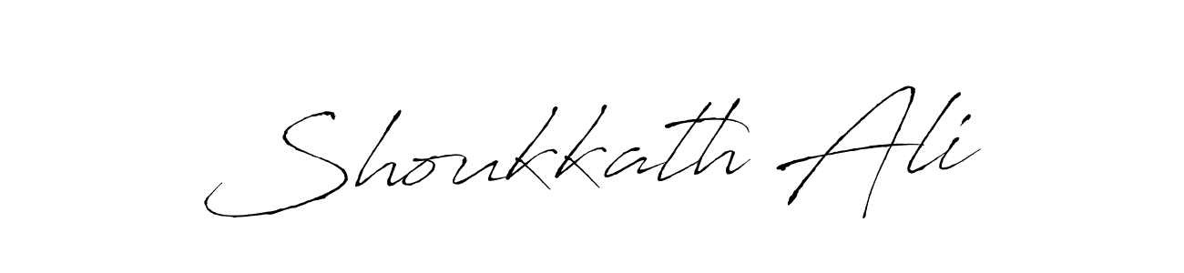 How to make Shoukkath Ali name signature. Use Antro_Vectra style for creating short signs online. This is the latest handwritten sign. Shoukkath Ali signature style 6 images and pictures png