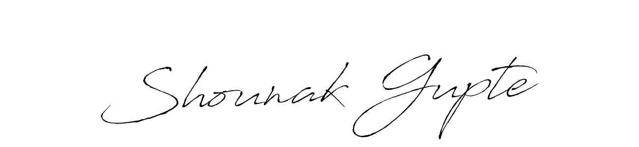 It looks lik you need a new signature style for name Shounak Gupte. Design unique handwritten (Antro_Vectra) signature with our free signature maker in just a few clicks. Shounak Gupte signature style 6 images and pictures png