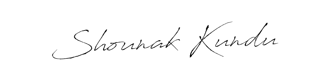 Antro_Vectra is a professional signature style that is perfect for those who want to add a touch of class to their signature. It is also a great choice for those who want to make their signature more unique. Get Shounak Kundu name to fancy signature for free. Shounak Kundu signature style 6 images and pictures png