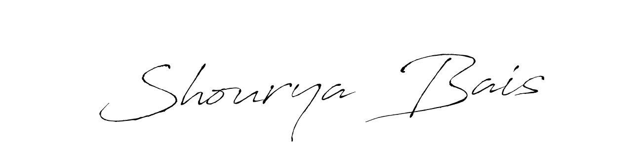 The best way (Antro_Vectra) to make a short signature is to pick only two or three words in your name. The name Shourya  Bais include a total of six letters. For converting this name. Shourya  Bais signature style 6 images and pictures png