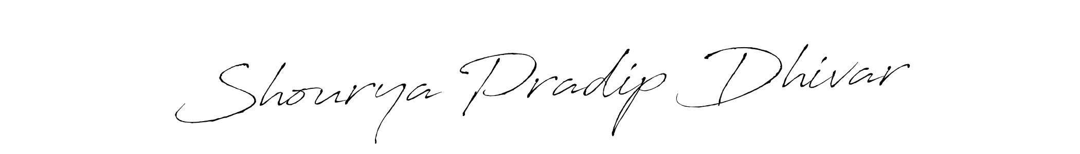 The best way (Antro_Vectra) to make a short signature is to pick only two or three words in your name. The name Shourya Pradip Dhivar include a total of six letters. For converting this name. Shourya Pradip Dhivar signature style 6 images and pictures png