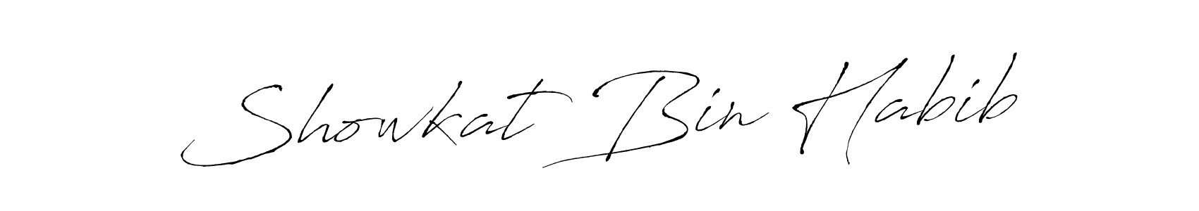 Create a beautiful signature design for name Showkat Bin Habib. With this signature (Antro_Vectra) fonts, you can make a handwritten signature for free. Showkat Bin Habib signature style 6 images and pictures png