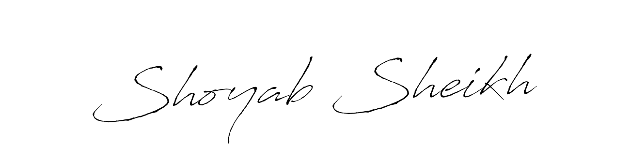 Make a beautiful signature design for name Shoyab Sheikh. With this signature (Antro_Vectra) style, you can create a handwritten signature for free. Shoyab Sheikh signature style 6 images and pictures png