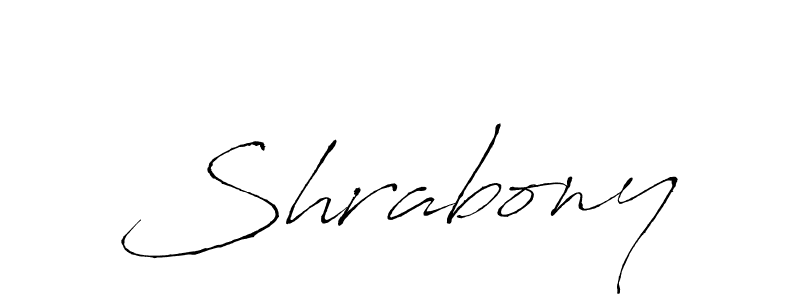 Antro_Vectra is a professional signature style that is perfect for those who want to add a touch of class to their signature. It is also a great choice for those who want to make their signature more unique. Get Shrabony name to fancy signature for free. Shrabony signature style 6 images and pictures png