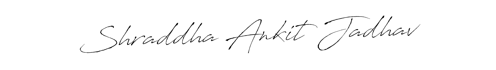 The best way (Antro_Vectra) to make a short signature is to pick only two or three words in your name. The name Shraddha Ankit Jadhav include a total of six letters. For converting this name. Shraddha Ankit Jadhav signature style 6 images and pictures png
