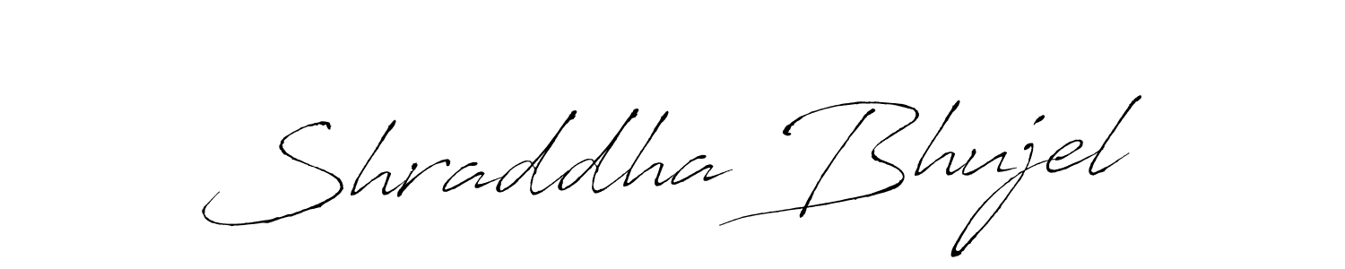 You can use this online signature creator to create a handwritten signature for the name Shraddha Bhujel. This is the best online autograph maker. Shraddha Bhujel signature style 6 images and pictures png