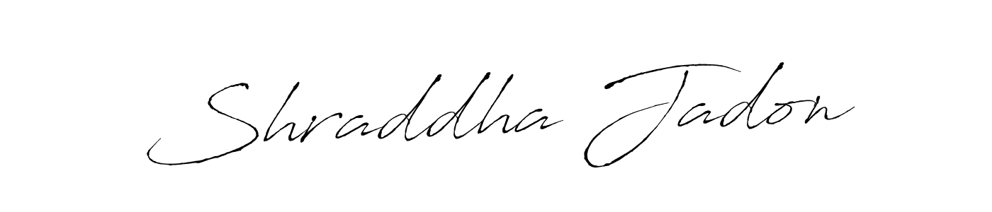 How to make Shraddha Jadon name signature. Use Antro_Vectra style for creating short signs online. This is the latest handwritten sign. Shraddha Jadon signature style 6 images and pictures png