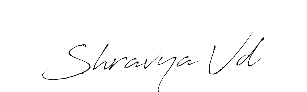 Create a beautiful signature design for name Shravya Vd. With this signature (Antro_Vectra) fonts, you can make a handwritten signature for free. Shravya Vd signature style 6 images and pictures png